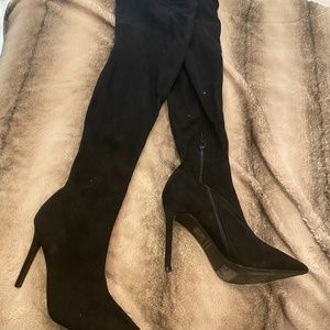 Black thigh high boots